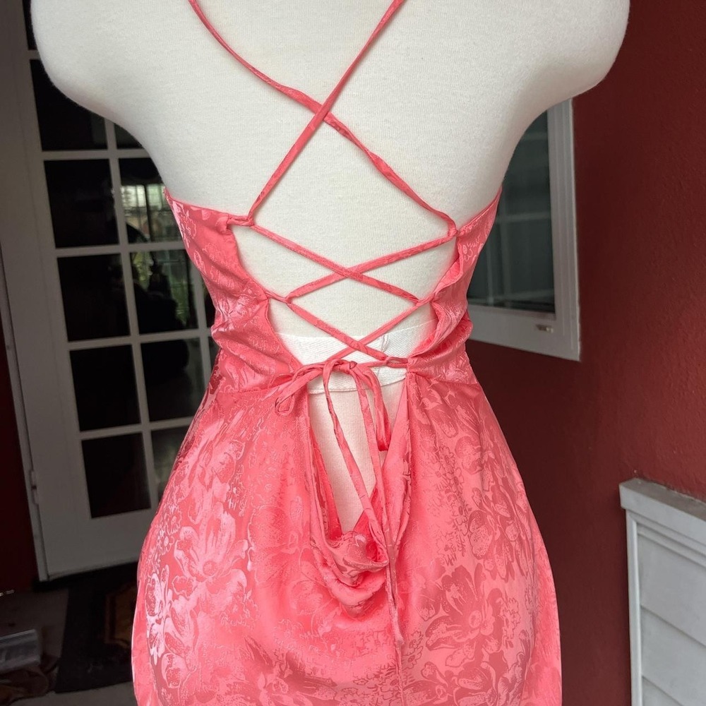 For Love and Lemons Gabrielle Mini Slip Dress Pink Floral Whimsy Summer Size S‎ - Picture 3 of 4